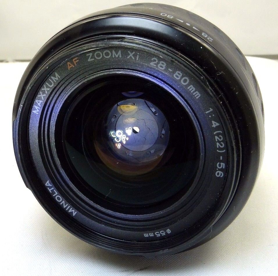 Konica Minolta AF XI 28-80mm f4-5.6 Lens (aperture blades stuck w/ oil) -  Parts