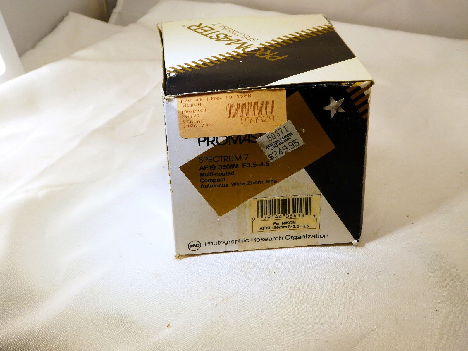 Empty Box  for Promaster AF 19-35mm f3.5-4.5 Lens - vintage