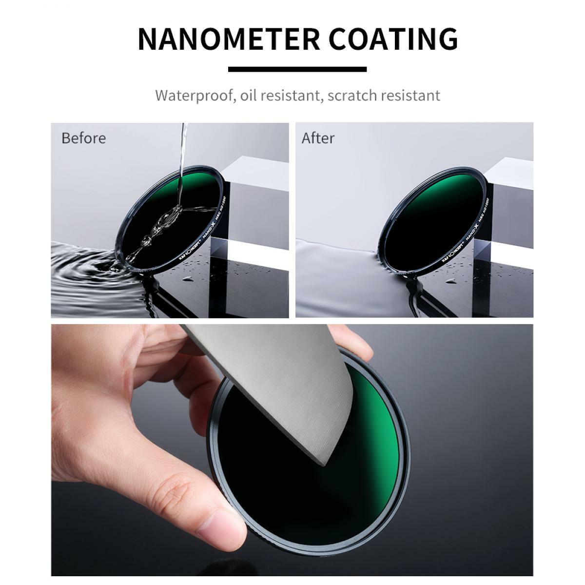 52mm K&F Nano X ND 1000 3.0 10 Stop Neutral Density Lens Filter IR Multi-Coated