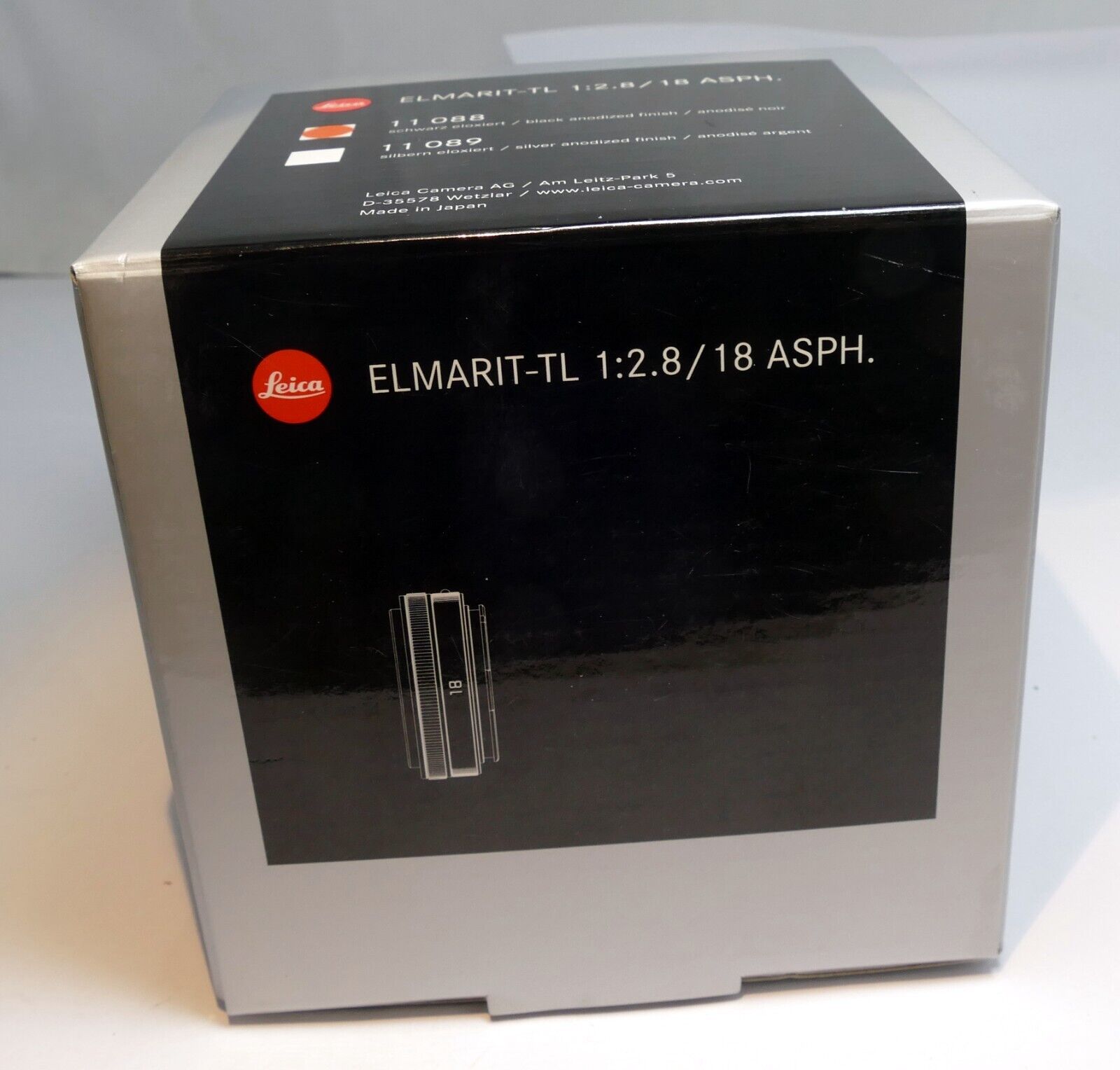 Empty Box for 11088 Leica  Elmarit-TL 18mm f2.8 Asph. lens  (Box only )