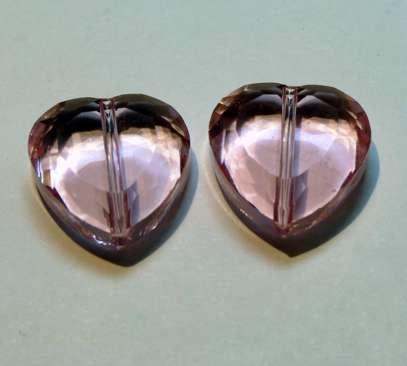 1.5X1.5xcm Heart Shaped Plastic / Glass pendant pack of two