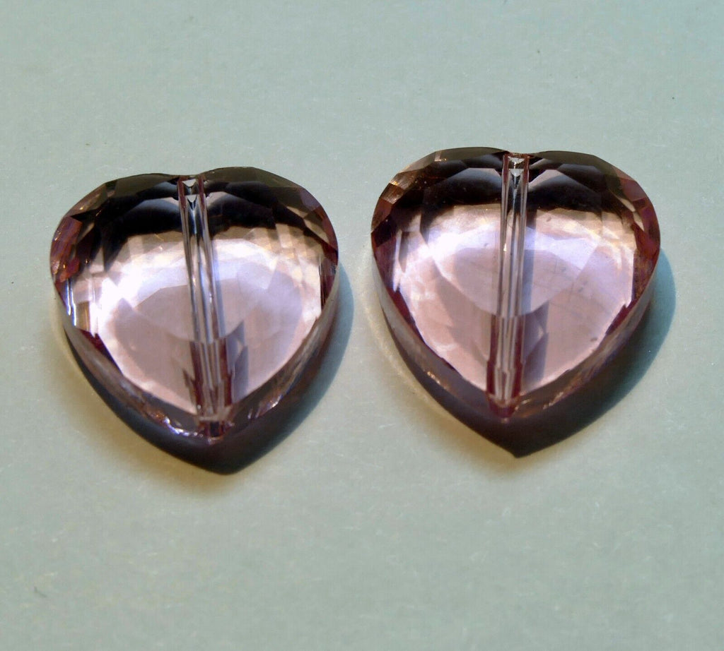 1.5X1.5xcm Heart Shaped Plastic / Glass pendant pack of two