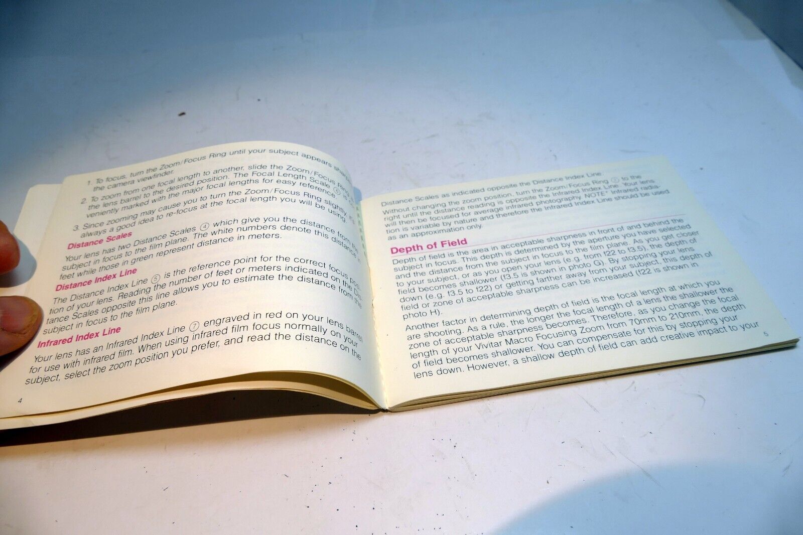 Vivitar 70-210mm f3.5 Macro Lens  User's Manual Instruction Guide series 1