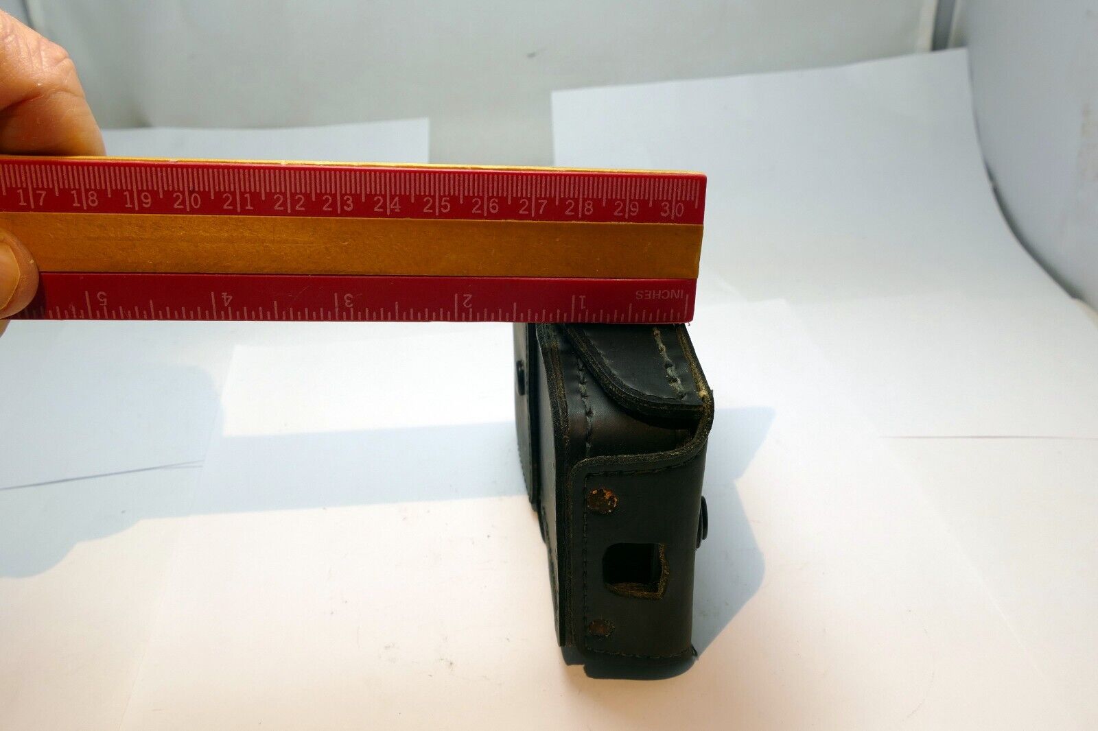 Leather soft pouch case for Quantum Instruments Calcu-Flash Digital Flash Meter