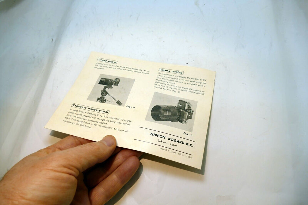 Nikon Reflex-Nikkor 500mm f8 CATADIOPTRIC FLENS Instruction Guide Manual