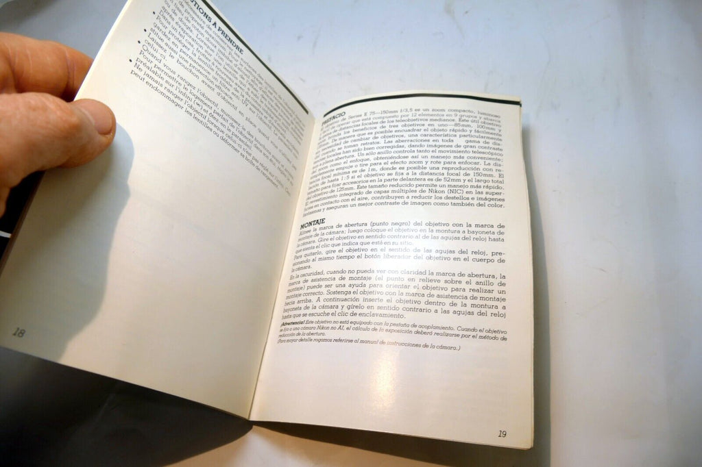 Nikon E series 75-150mm f3.5 Ai-s LENS Instruction Guide Manual 1982