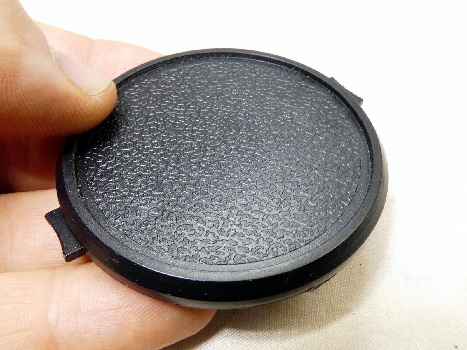 58mm Lens Front Cap Black Plastic snap on type made Hong Kong