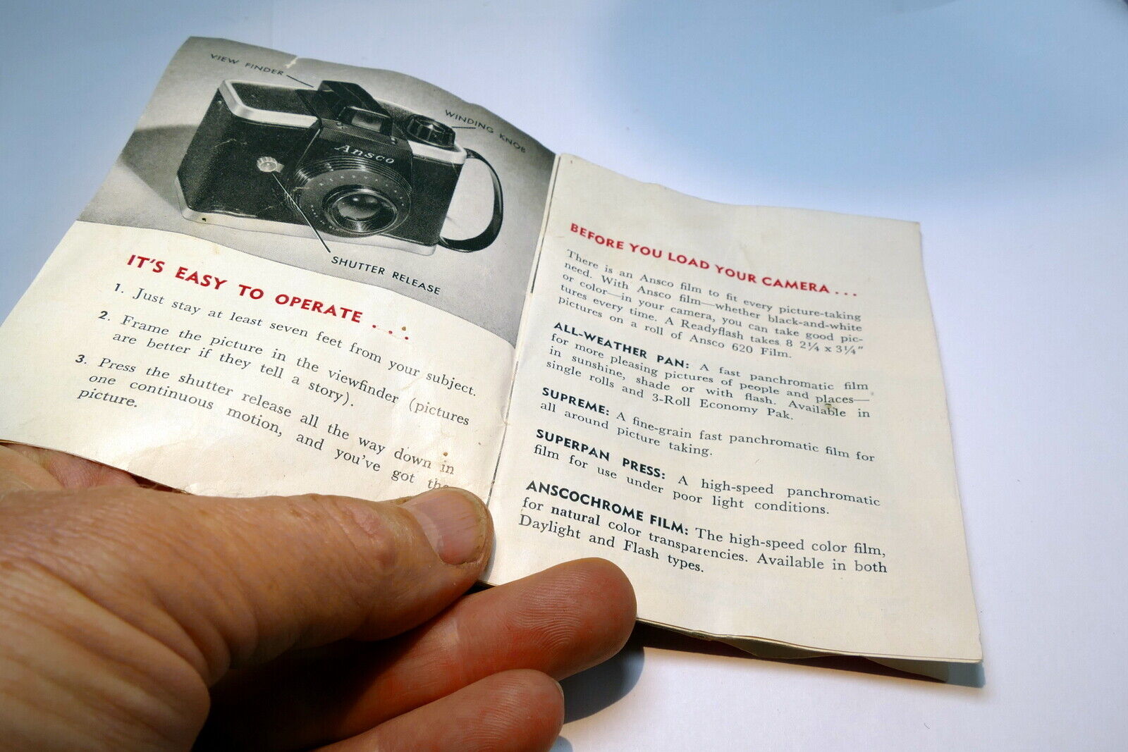 Ansco Ready Flash 620 camera Manual Instruction Guide EN