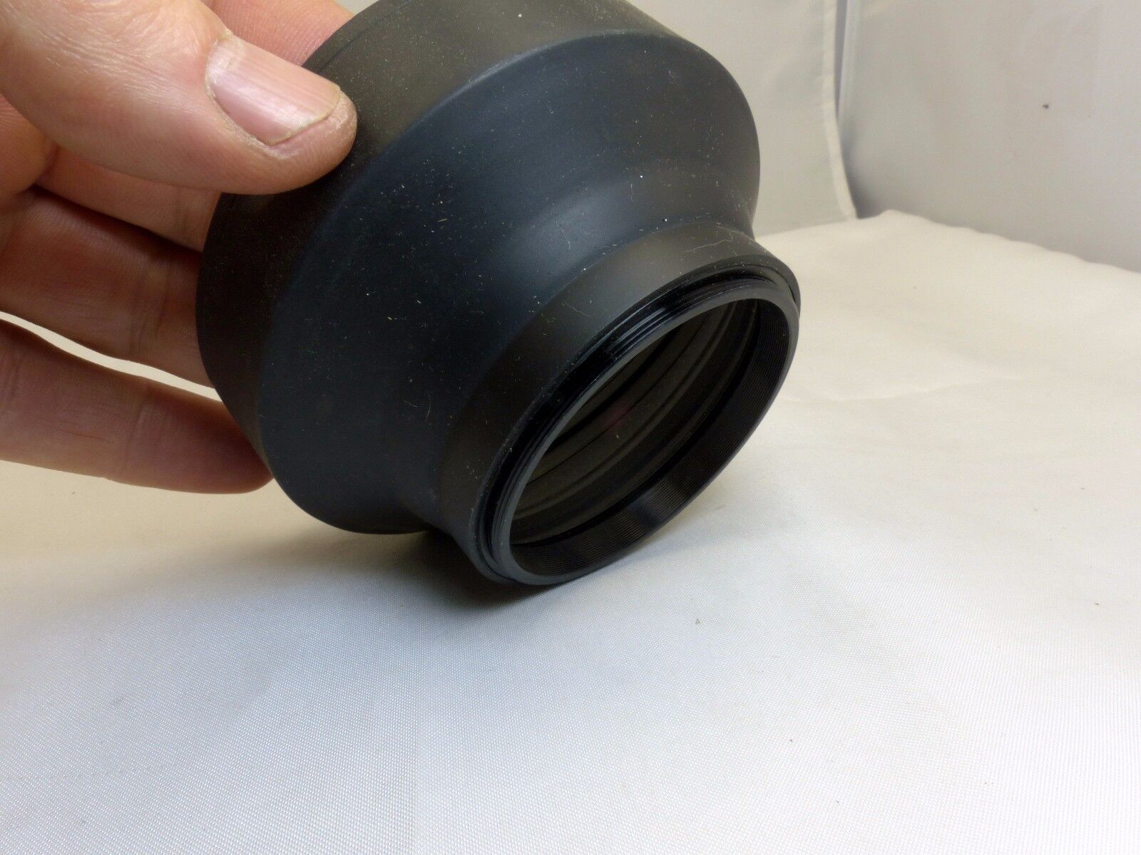 58mm Rubber  Lens Hood for wide and telephoto lenses 3-Way collapsible