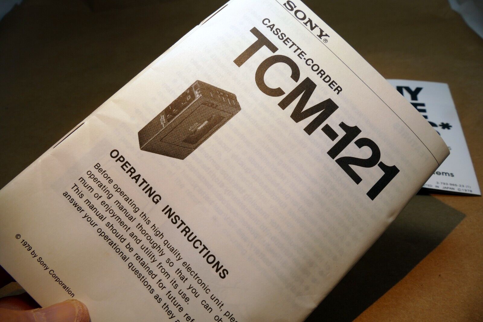 Sony TCM-121 cassette-corder Recorder guide manual operating