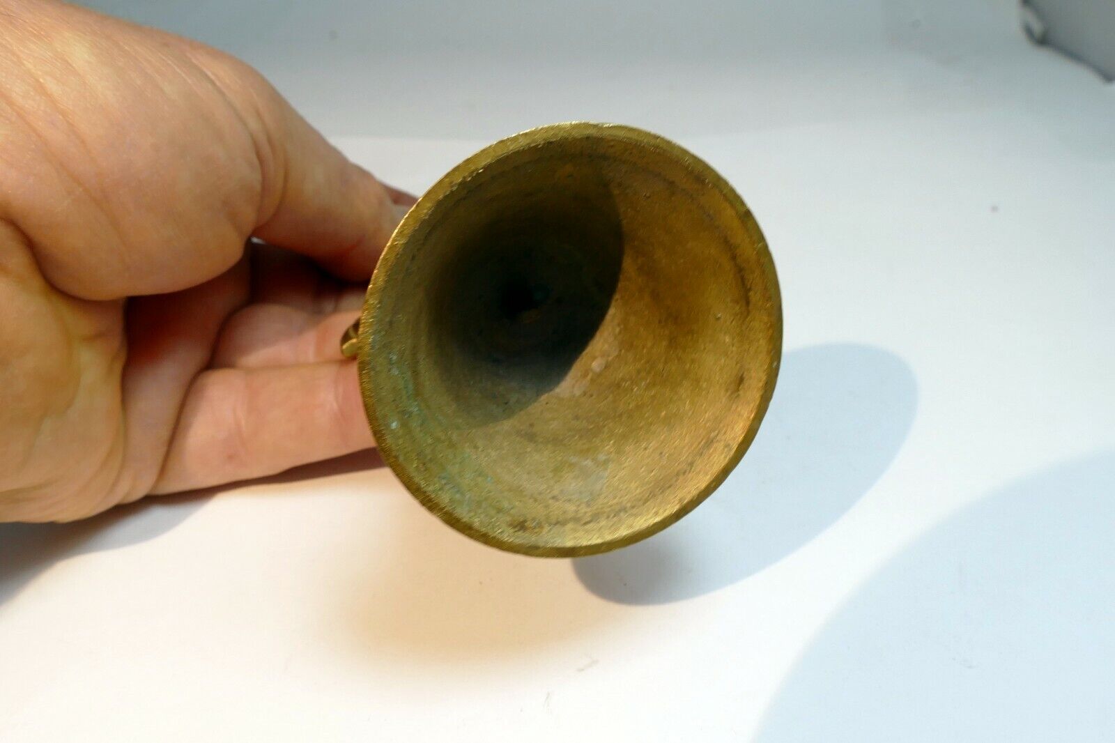 1.5" Solid Brass metal Bell with nautical Anchor missing clapper