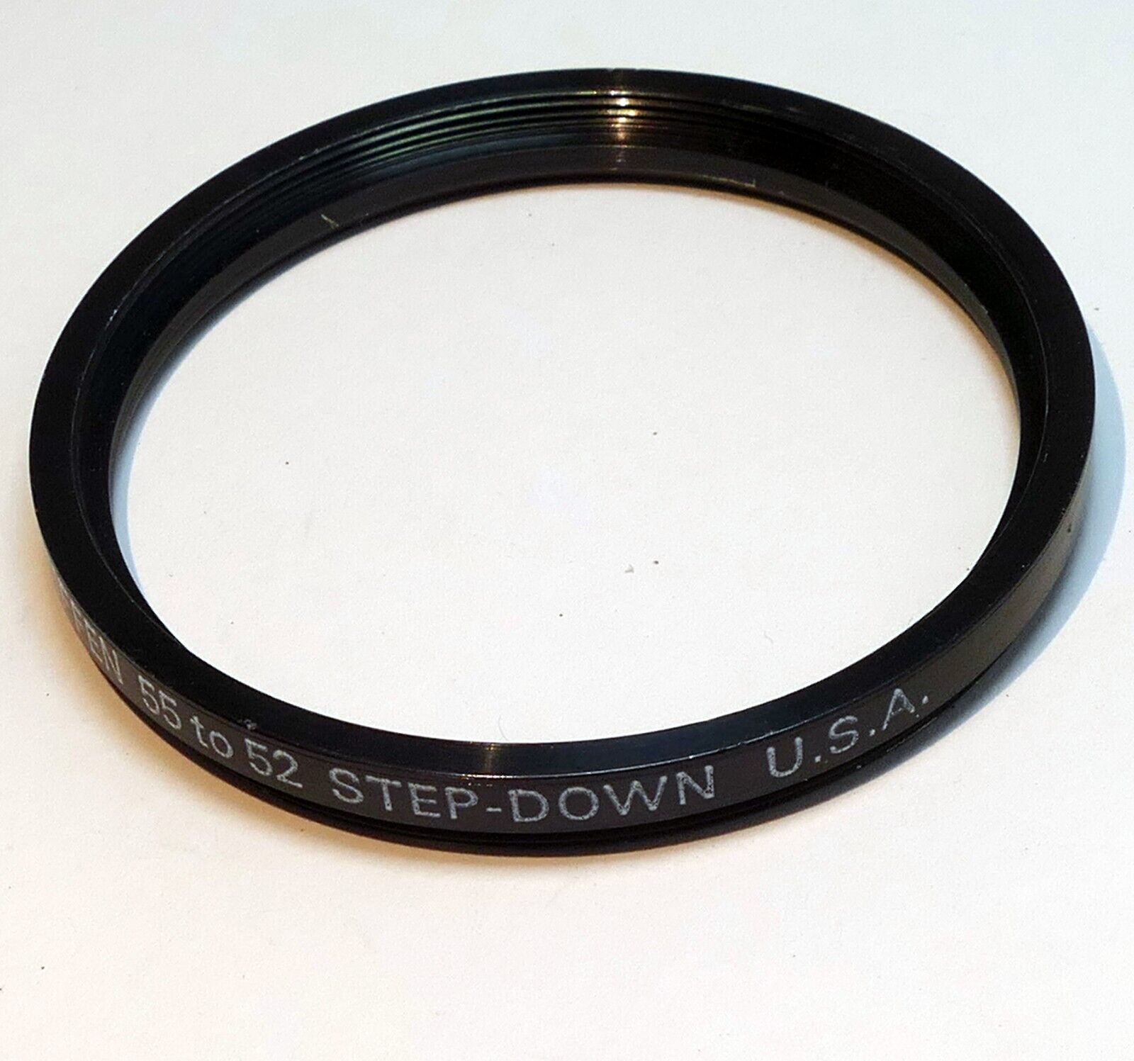 Tiffen 55mm to 52mm Filter Step Down  ring adapter screw in threaded made in USA