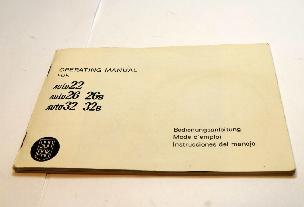 Sunpak Auto 22 26 32 flash Instruction Manual Guide (E) English ES FR