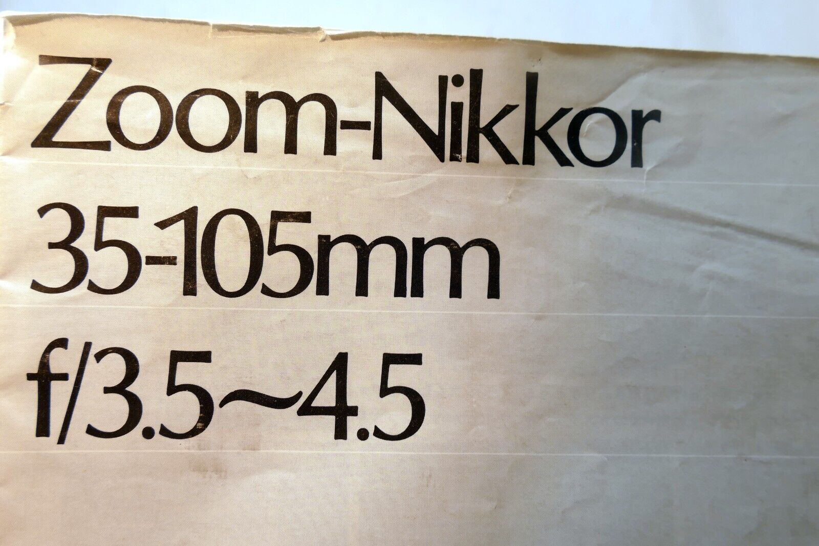 Nikon Zoom Nikkor 35-105mm f3.5-4.5 Ai-s LENS Instruction Guide Manual 1985