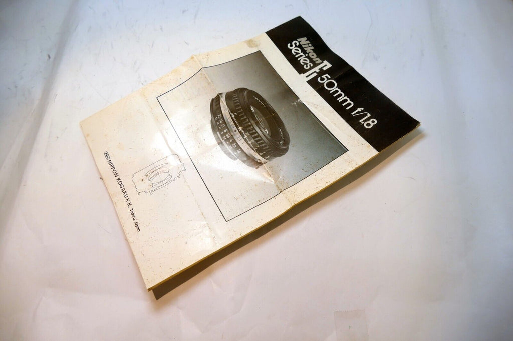 Nikon E series 50mm f1.8  Ai-s LENS Instruction Guide Manual 1982