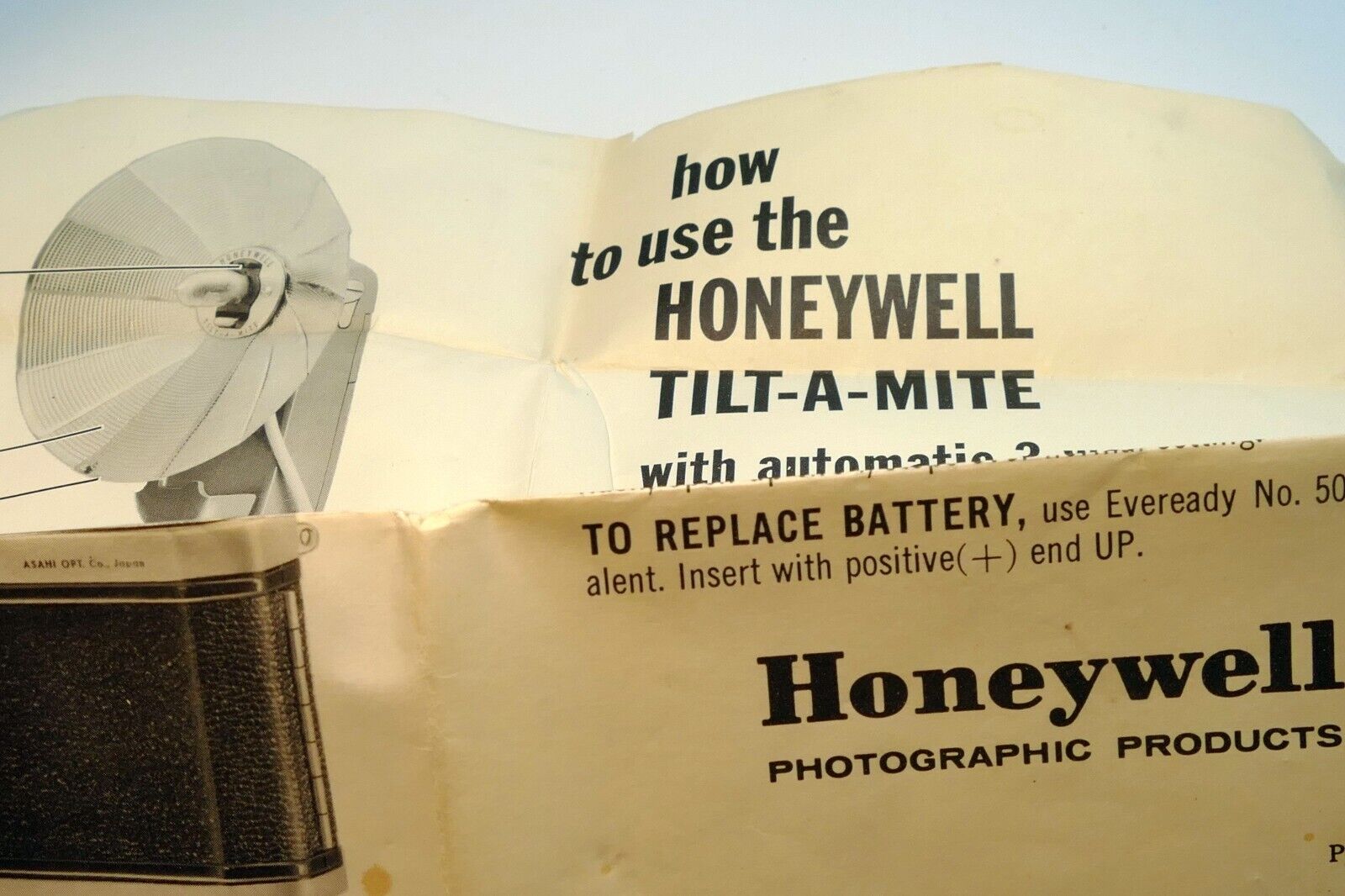 Pentax Honeywell H SP H1 H3 Tilt-A-Mite Flash Instruction guide manual EN