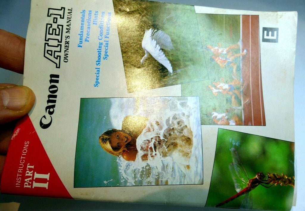 Canon AE-1 camera Instructions Owner's manual ( Part 2 II) Guide English E