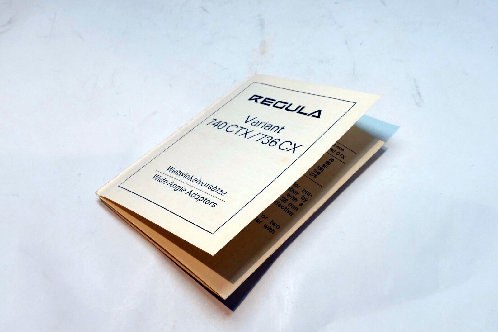 Regula Variant 740 CTX 736 Flash Owner's manual  Instruction Guide E English