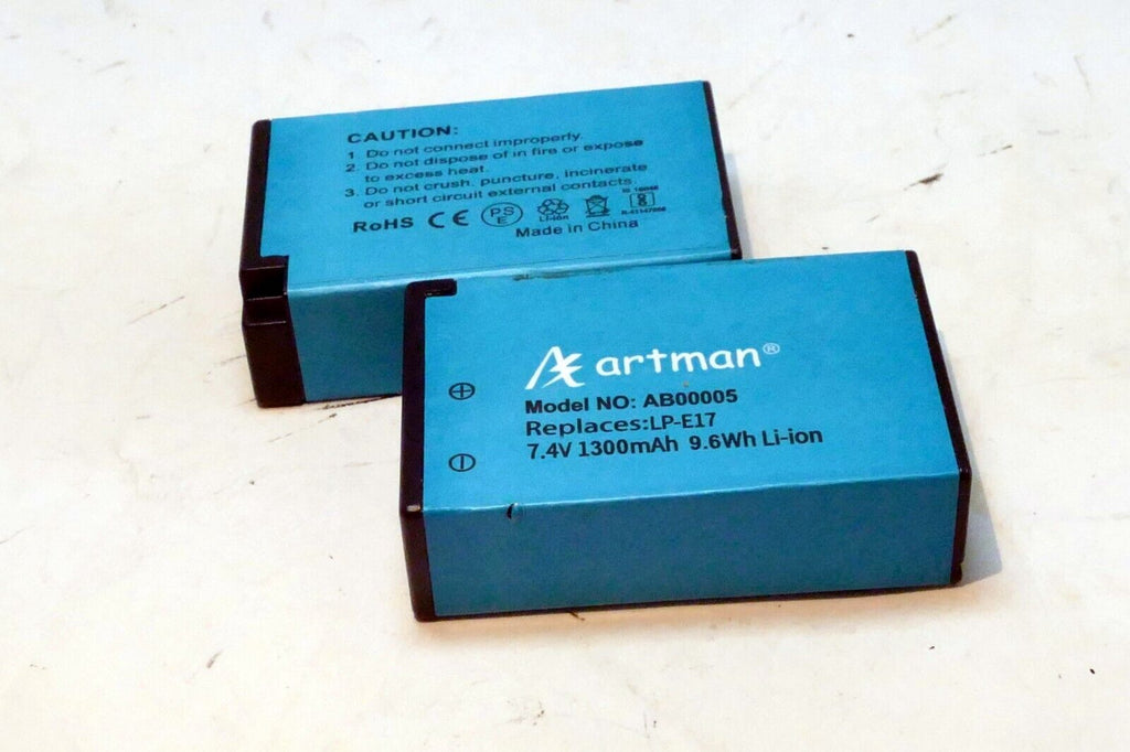 Artman LP-E17 Battery 2-Pack for Canon 1300mAh 2X pack