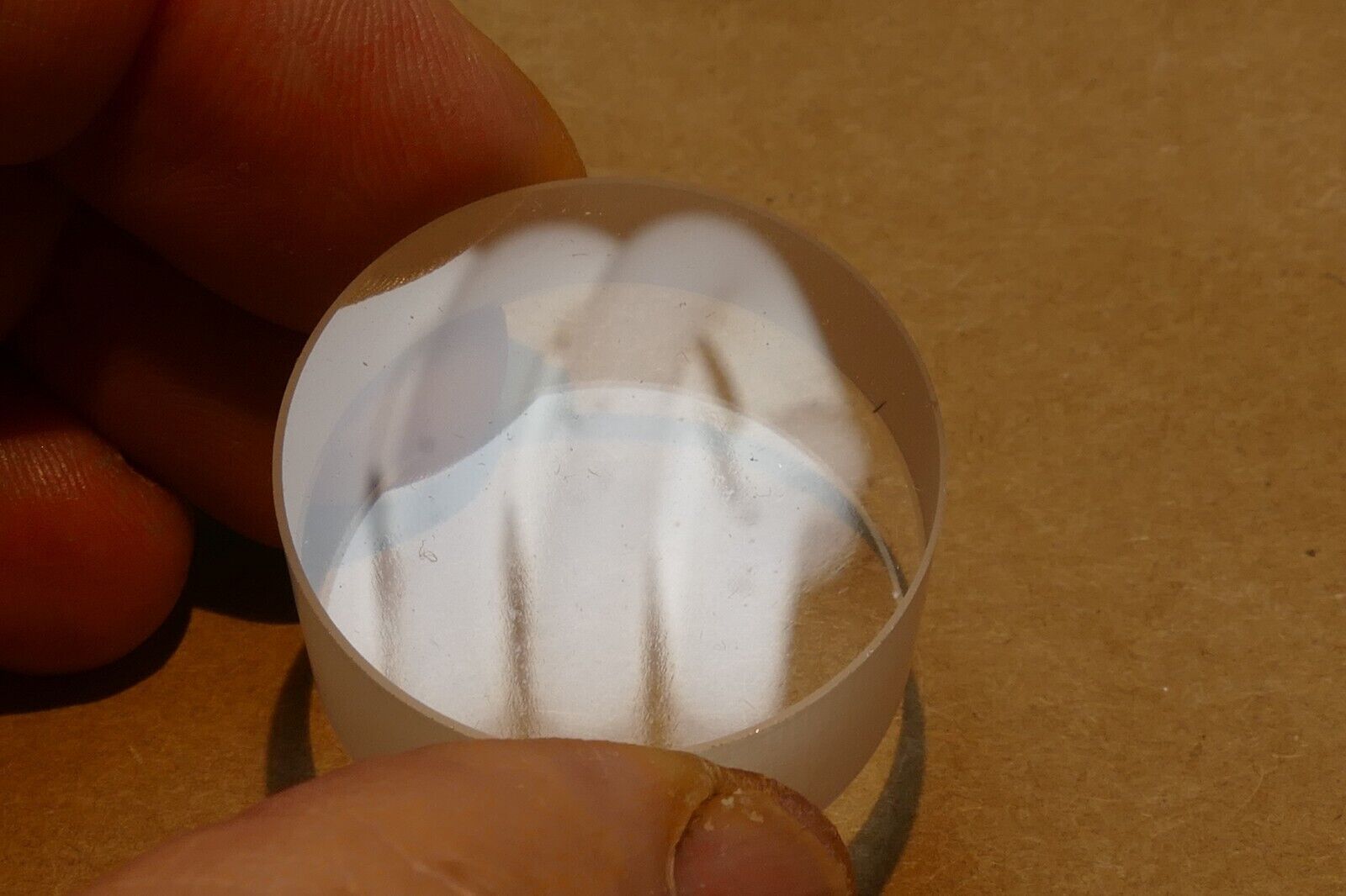 Quartz Optical Flat: 1.25" Diameter 5/8" thick 1/10 Wave Double Surface 16X32mm