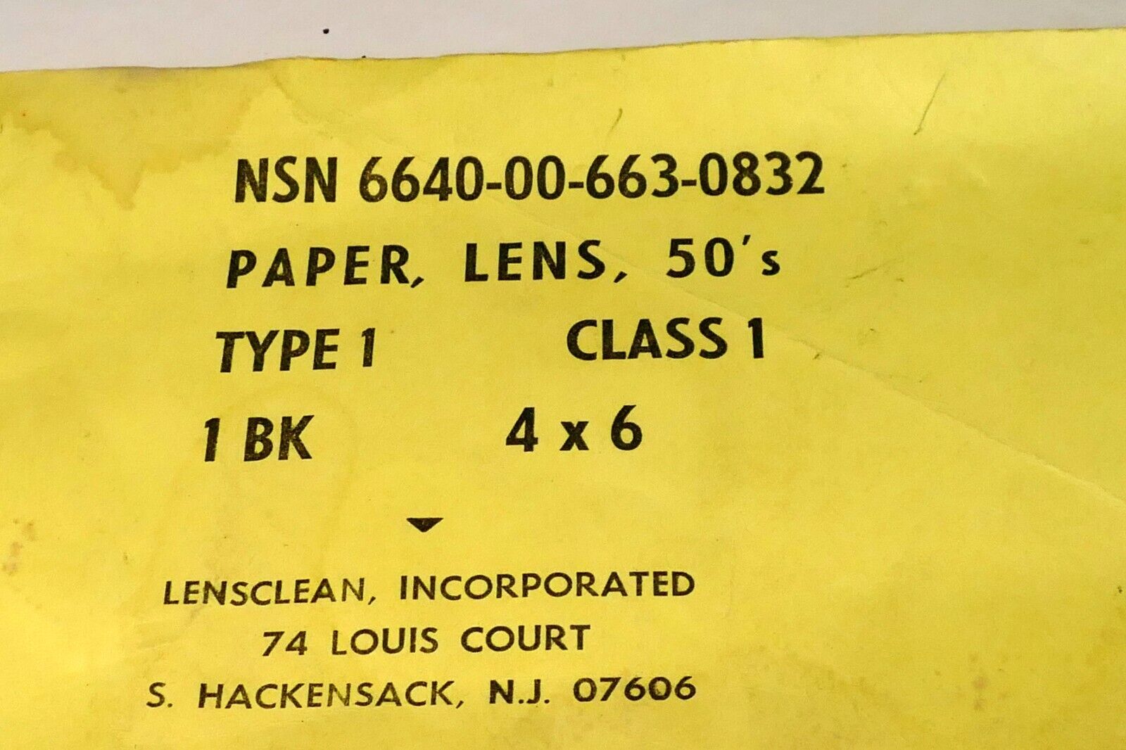 1950' Camera Lens Cleaning Tissue Paper vintage  Lensclean NJ