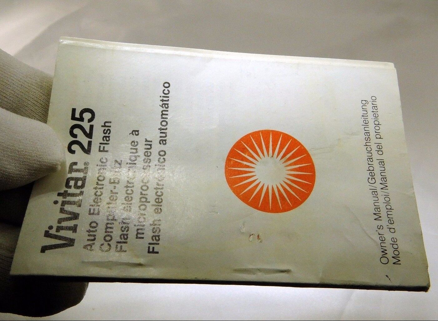 Vivitar 225 Flash  Instruction Manual Guide vintage