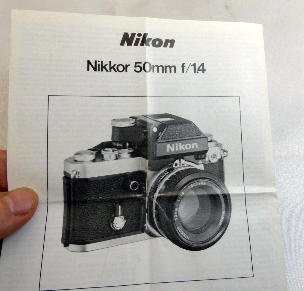 Nikon Nikkor 50mm f1.4 Ai Lens Manual Guide English Japanese