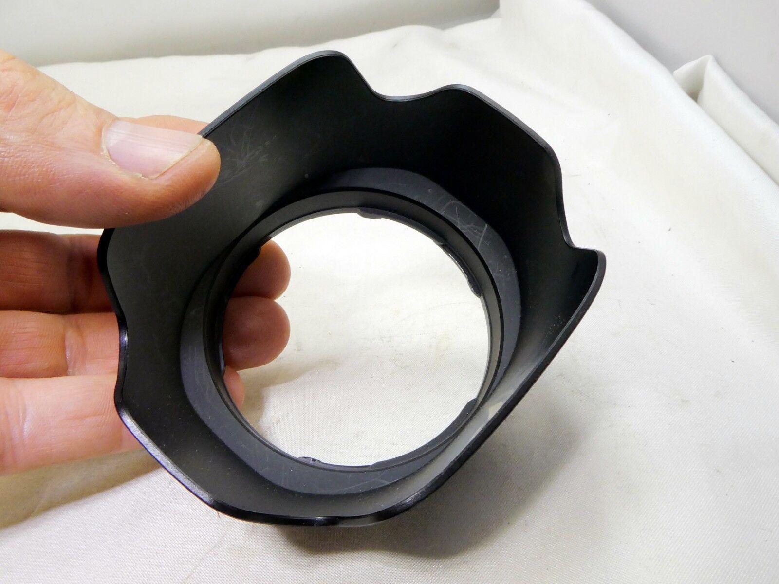 63mm ID  Plastic Lens Hood  twist on type (unknown brand)