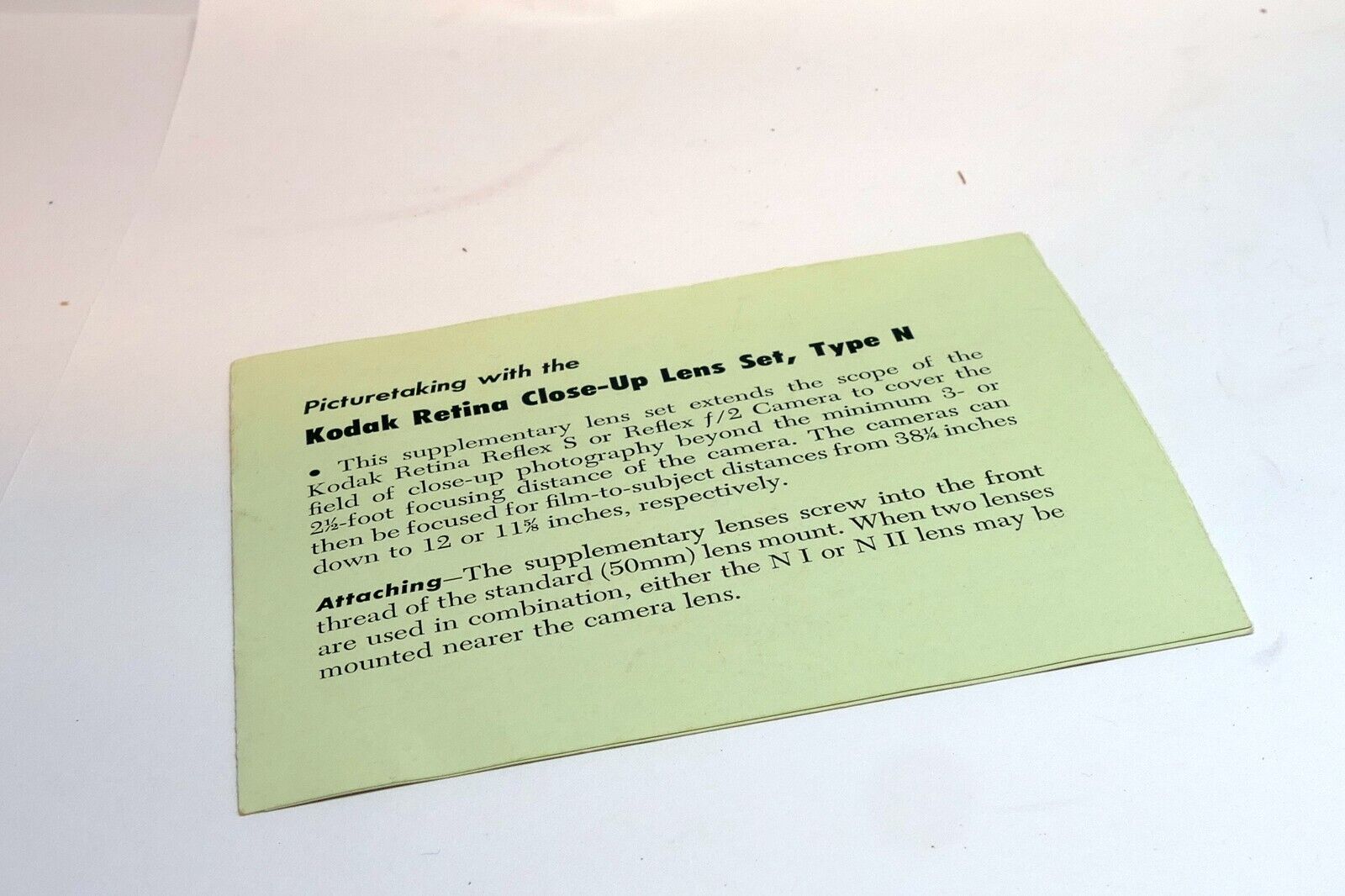 Sales Brochure for Kodak Retina S advertisement Close up lens filter set list