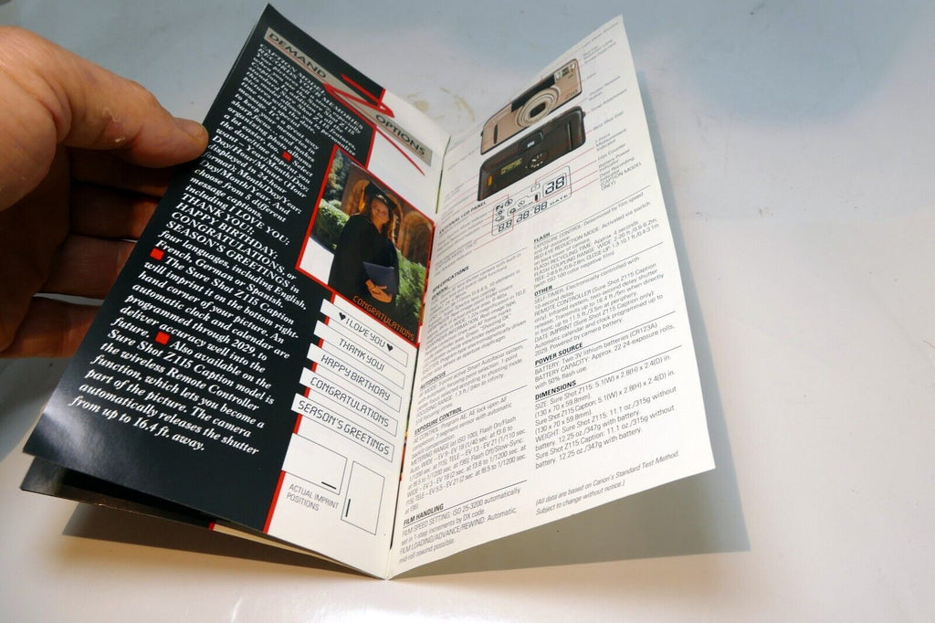 Canon Z115 Sure Shot Camera 35mm Brochure 1993 advertisement add