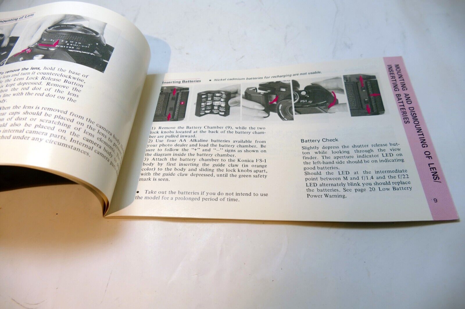 Konica FS-1  Camera Guide Booklet/Manual  English EN vintage