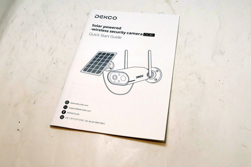 DEKCO Solar CCTV DC8L security Camera guide manual