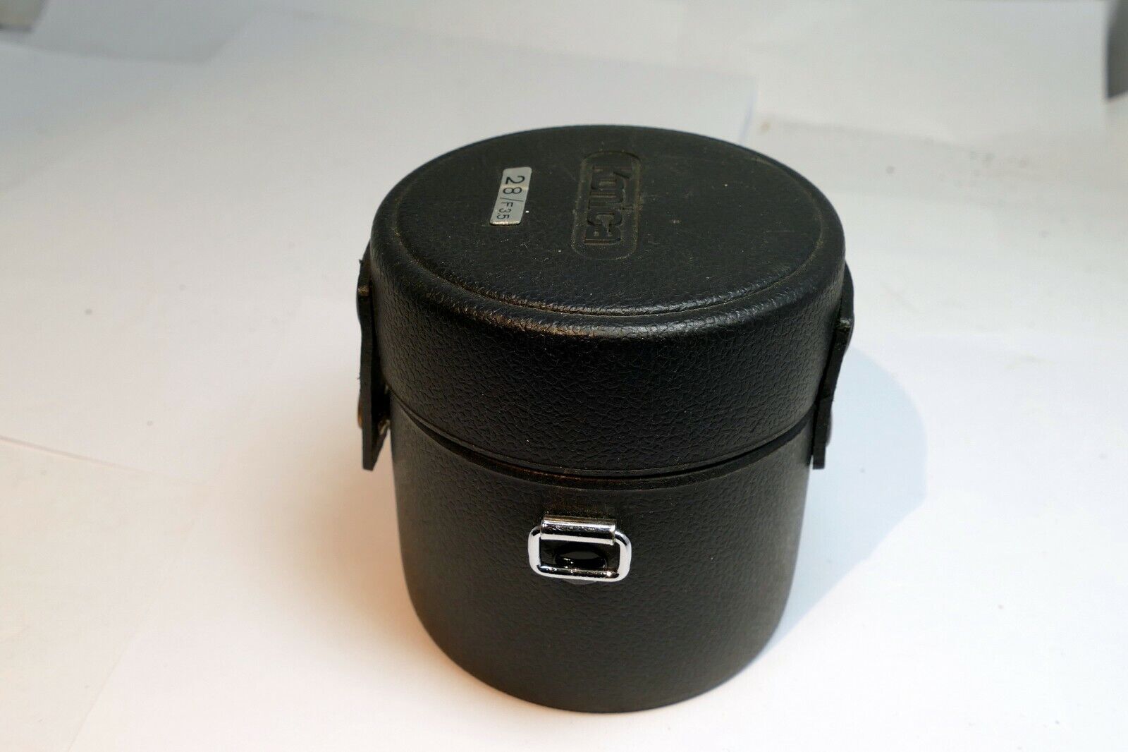 Konica Hexanon  28mm f3.5 AR empty  Hard case for lens genuine vintage