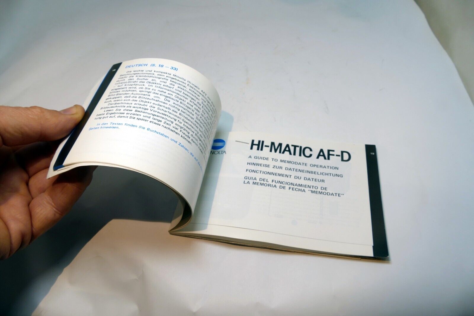 Minolta Hi-Matic AF2 Film camera manual  Instruction Guide E English Fr ES Gr