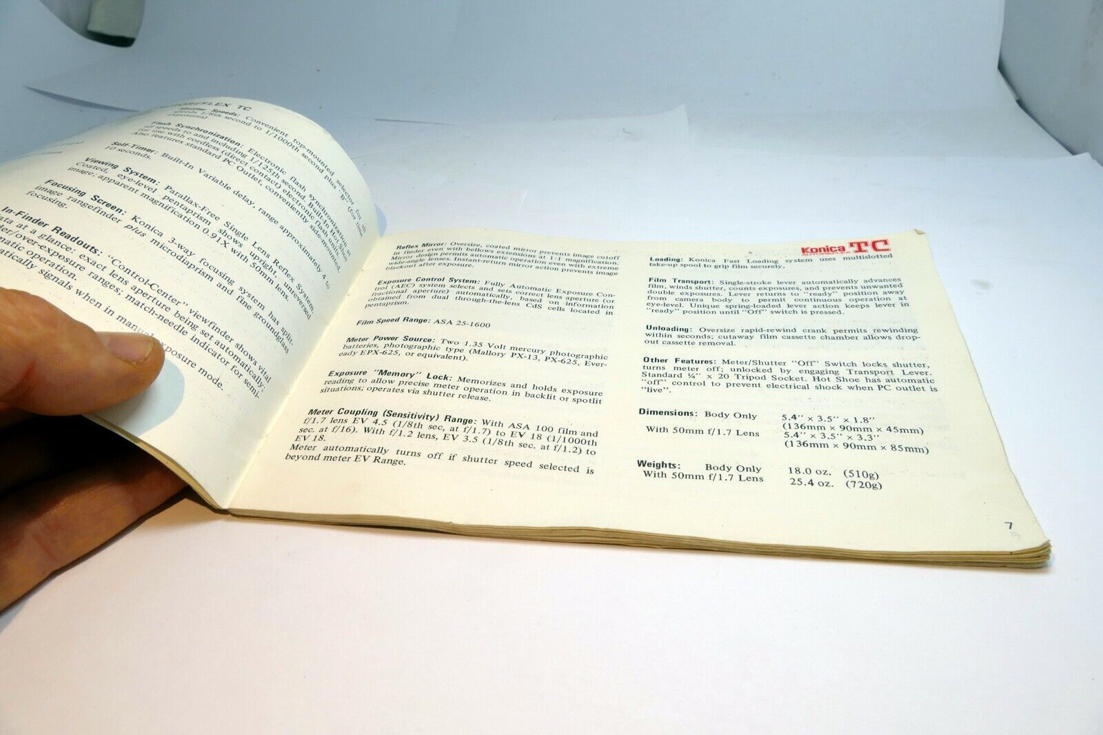 Konica Autoreflex TC Camera Guide Instruction Manual English EN 1976