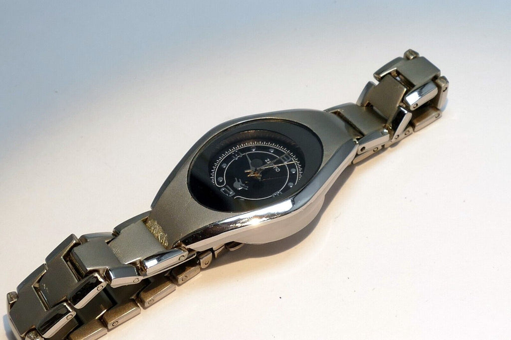 Ladies Black/Silver Tone Quartz Arabic Numerals Watch - Needs Battery