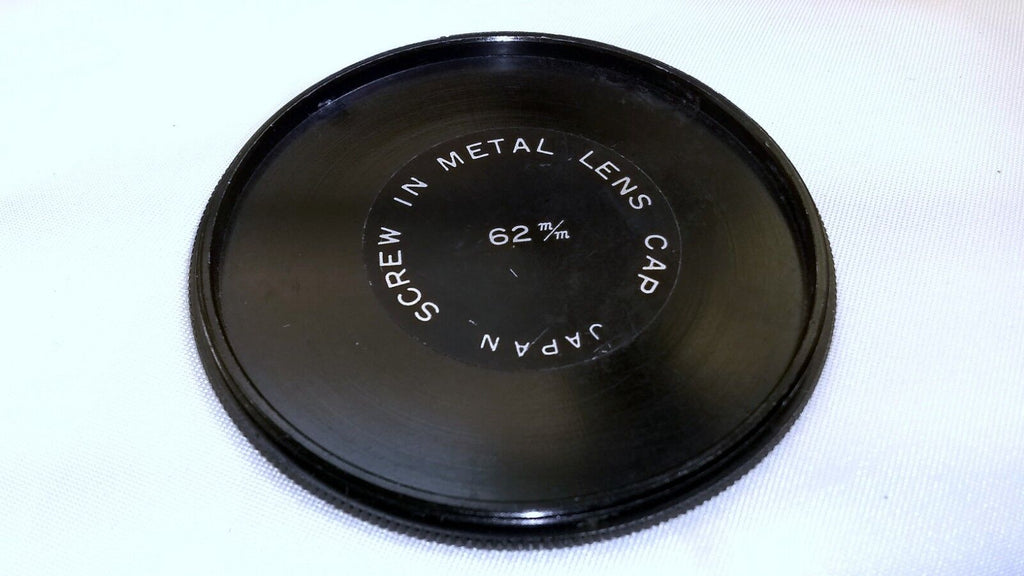 62mm Screw in Metal Front Lens Cap sturdy vintage stacking with male threads