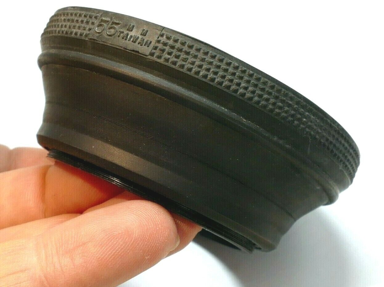 55mm Rubber Collapsible Lens Hood Shade Telephoto 80-200mm  double threaded