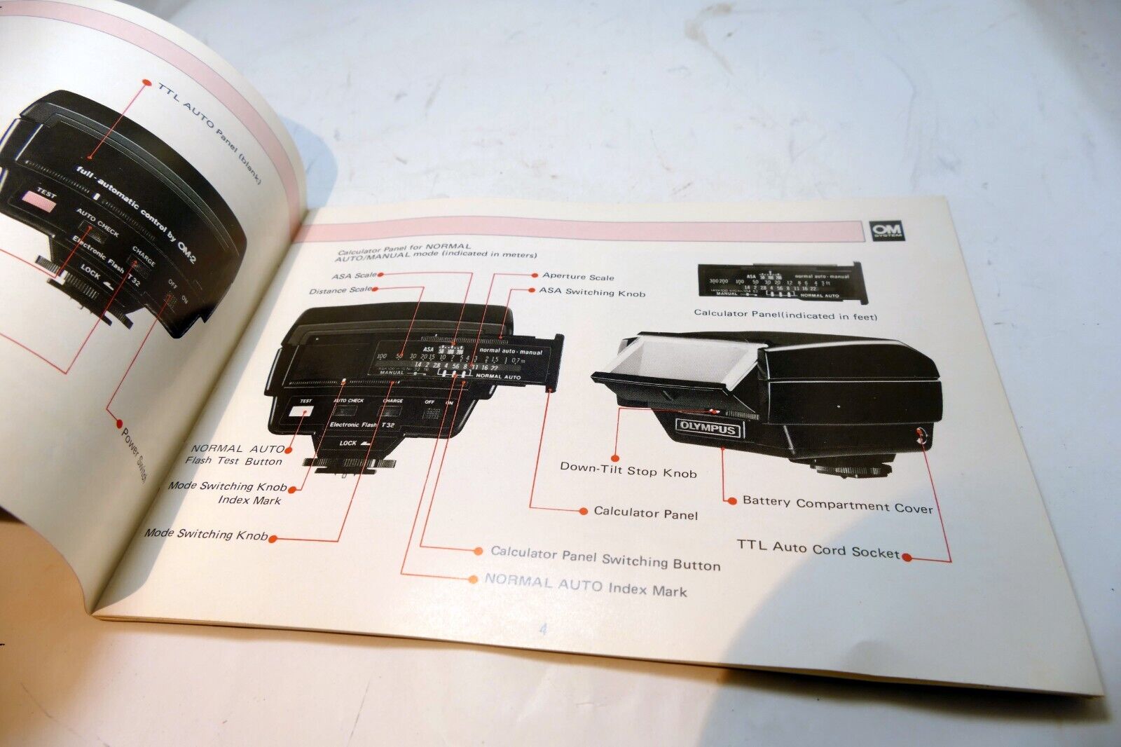 Olympus OM T32 Flash Operating User's Guide English EN Owners Manual Instruction