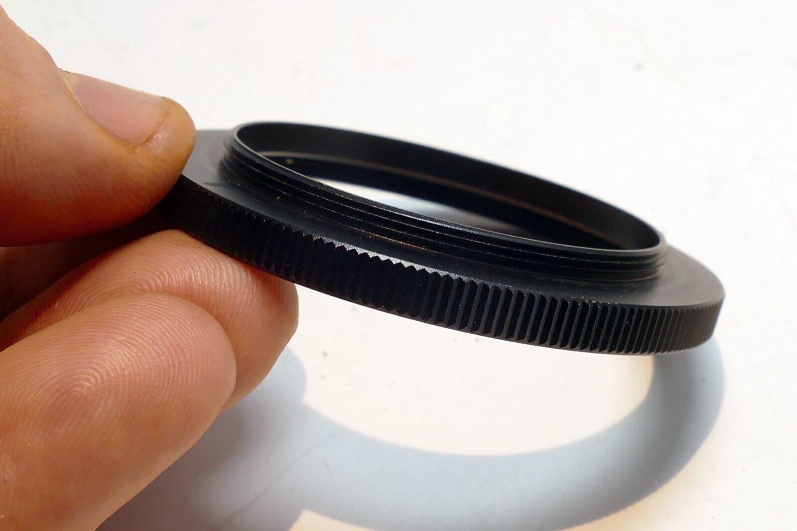 46mm  Lens Adapter Ring  step up to  55mm  ribbed rim threaded screw in