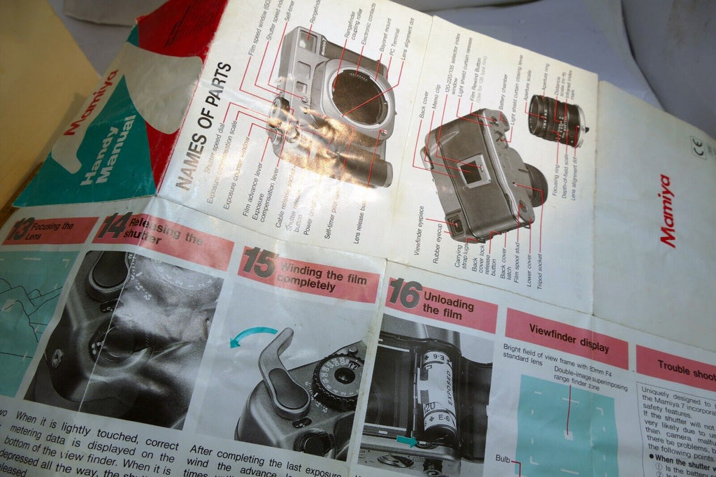 Mamiya 7 HANDY POCKET MANUAL (QUICK GUIDE)  Concise short English EN camera