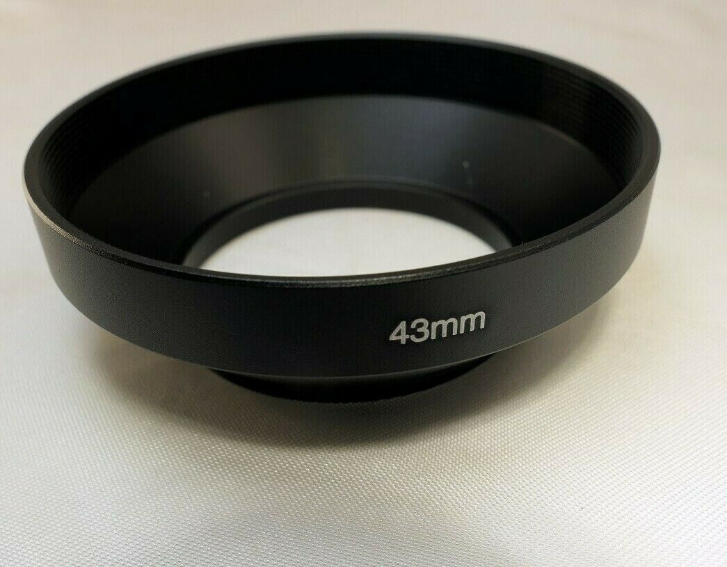 43mm Metal LENS hood Wide Angle for 3.5cm 2.8cm screw w/ threads in front rim 62