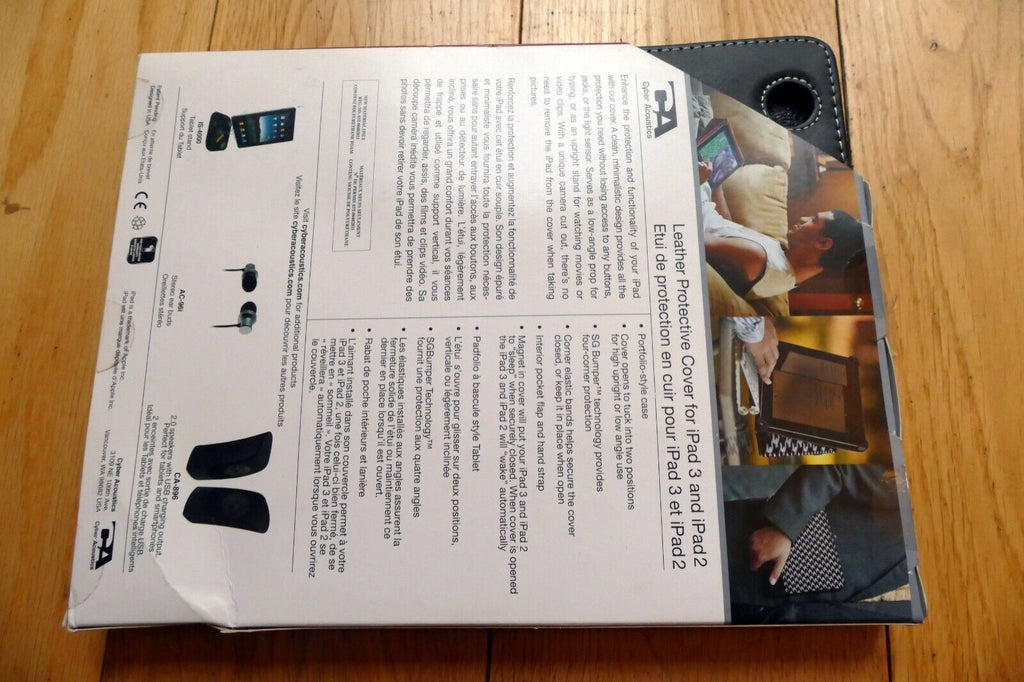 Cyber Acoustics Apple iPad 2, 3 Carrying Folding Case Portfolio  IC-1053HT - NEW