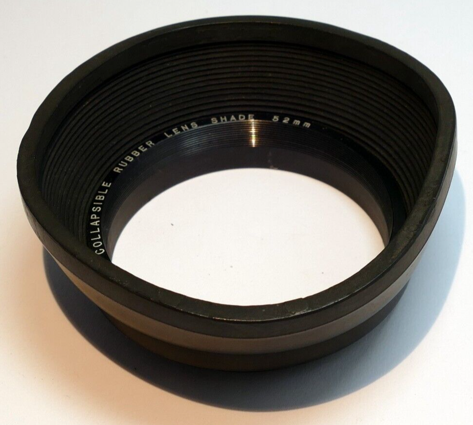 Vivitar 52mm  Rubber Lens Hood Shade - poor condition, rubber stiff