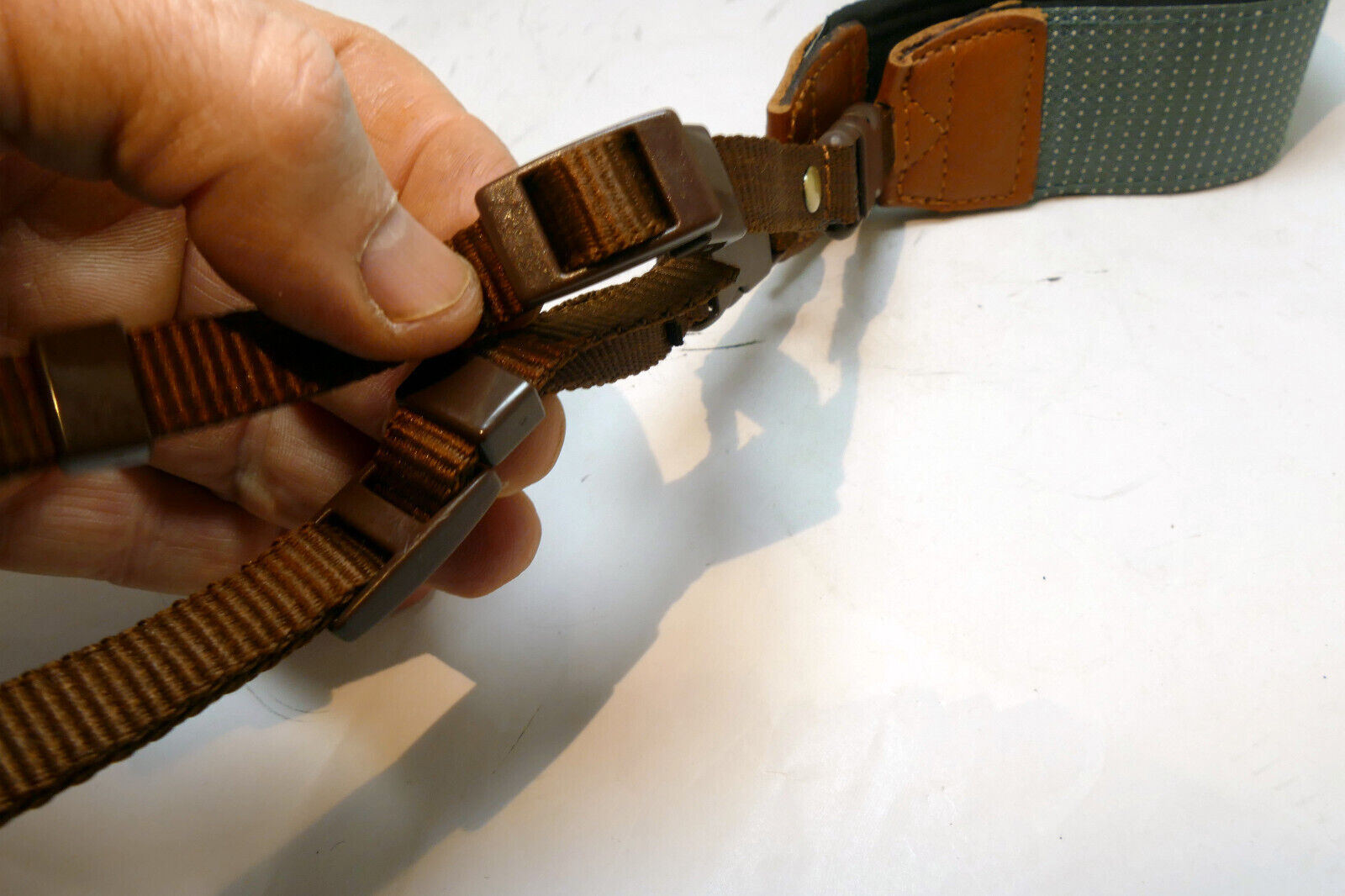 Gray Teal Camera Neck strap 4cm wide with quick release