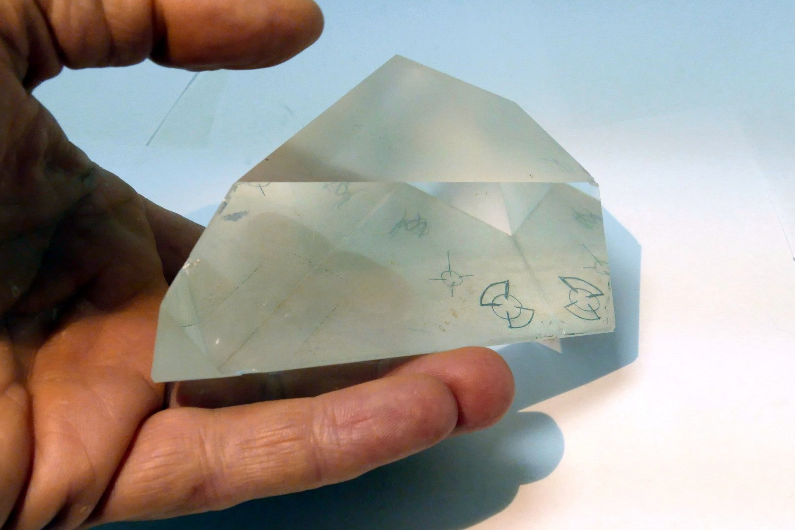 OPTICAL GLASS PRISM OPTICS  laser 4X5" large