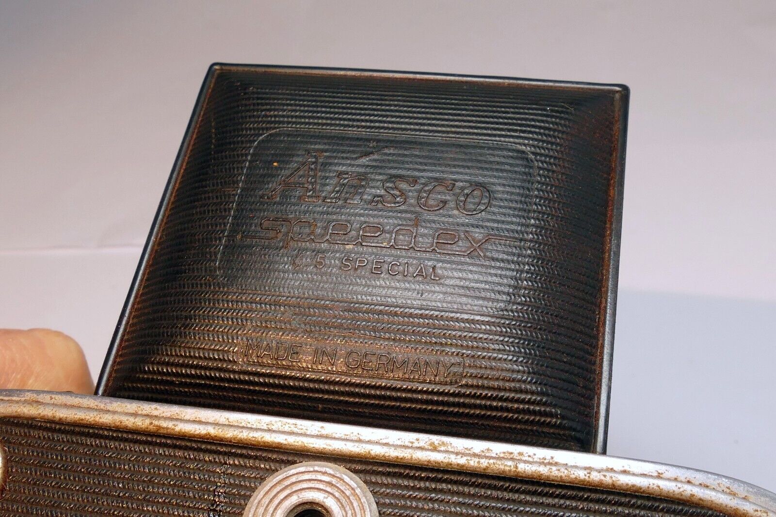 Agfa-Ansco Speedex Special Folding Camera With 85mm f/4.5 Apotar Lens 4X5 medium