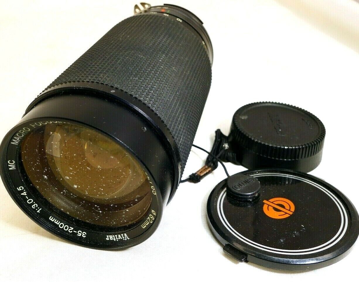 Vivitar 35-200mm f3-4.5 AI manual focus lens for Nikon (BADLY SCRATCHED GLASS)