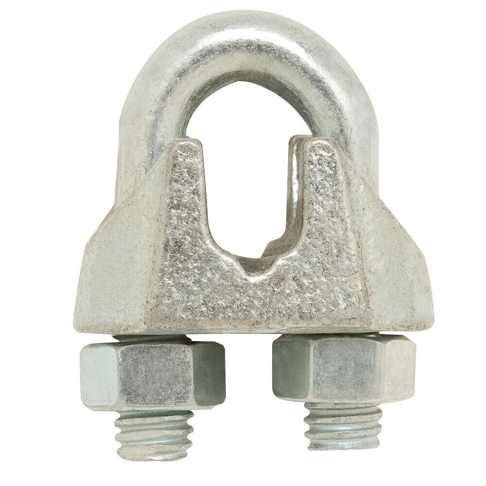 1/8 in. Zinc-Plated Wire Rope Clamp clip (2-Pack)  1/8"  1000012289
