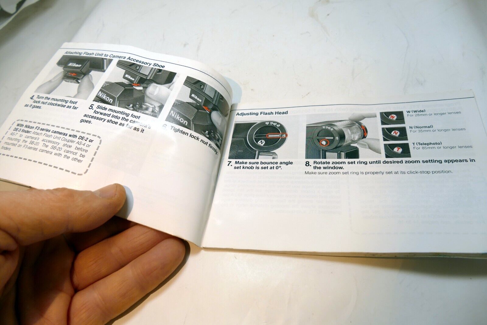 Nikon SB-20 Speedlight Flash Instructions manual guide English EN - vintage